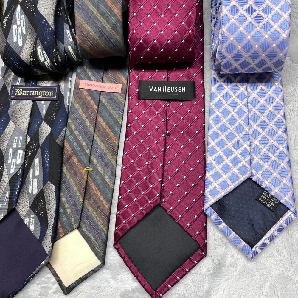 Mixed Brand Lot of 7 Mens Neckties OS Multicolor Silk Polyester Patterned Bundle